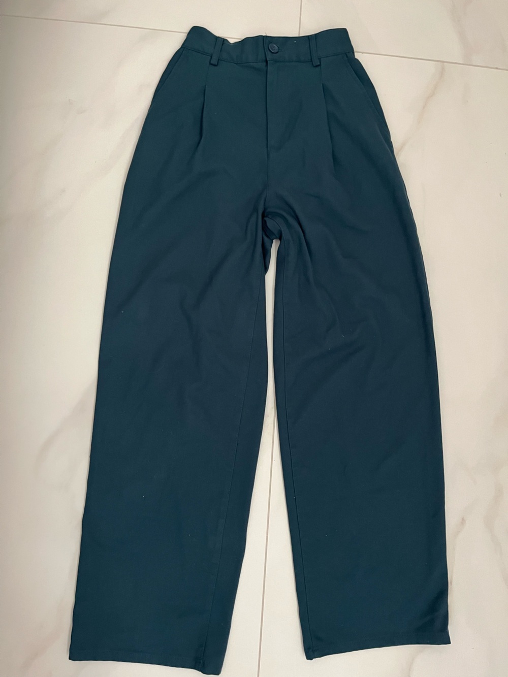 Urban Outfitters High-Waist Wide Leg Pants in Deep Teal XS - Picture 7 of 13